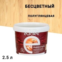 Изображение товара Лак антисептик акриловый Eurotex Аквалазурь бесцветный 2,5 л