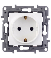 Розетка Legrand Etika встраиваемая белая (672221) - фото 1