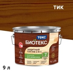Изображение товара Антисептик Текс Bioteks 2-в-1 декоративный для дерева тик 9 л