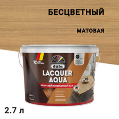 Изображение товара Лак акрилатный интерьерный Dufa Lacquer Aqua бесцветный 2,7 л матовый