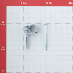 Хомут сантехнический 16-18 мм пластик с дюбелем для крепления трубы (5 шт.) - фото 2