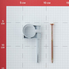 Хомут сантехнический 25-27 мм пластик с дюбелем для крепления трубы (5 шт.) - фото 2