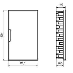 Щит распределительный встраиваемый DKC Frame ЩРВ-П пластиковый IP40 529,1х311,6х100 мм 36 модулей непрозрачная дверь - фото 2