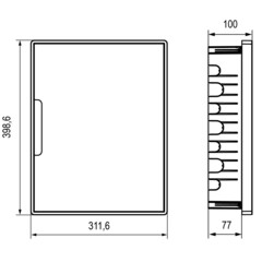 Щит распределительный встраиваемый DKC Frame ЩРВ-П пластиковый IP40 398,6х311,6х100 мм 24 модуля непрозрачная дверь - фото 2