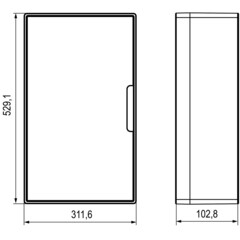 Щит распределительный навесной DKC Frame ЩРН-П пластиковый IP40 529,1х311,6х102,8 мм 36 модулей непрозрачная дверь - фото 2