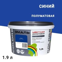 Изображение товара Эмаль универсальная акриловая Радуга Colors синяя полуматовая 1,9 л