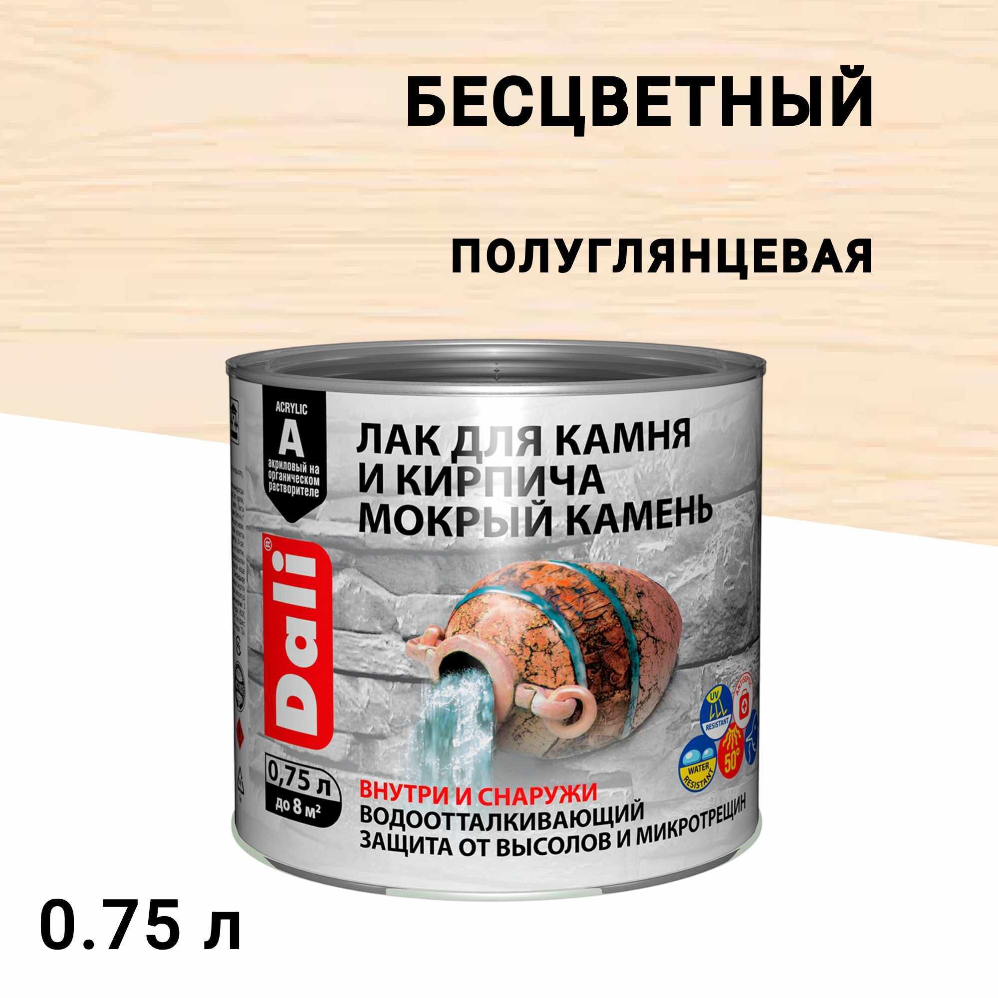 

Лак акриловый для камня Dali Мокрый камень бесцветный 0,75 л полуглянцевый