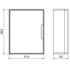 Щит распределительный навесной DKC Frame ЩРН-П пластиковый IP40 398,6х311,6х102 мм 24 модуля непрозрачная дверь - фото 2