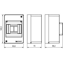 Щит распределительный навесной DKC Frame ЩРН-П пластиковый IP40 140,3х93,8х86,2 мм 4 модуля - фото 4