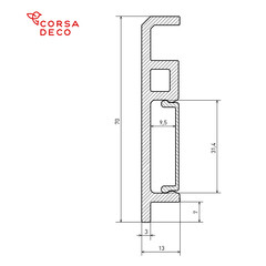 Плинтус из вспененного ПВХ напольный Corsa Deco 70 мм B105 2000 мм со съемной панелью - фото 5