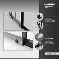 Душевой уголок Метакам Universal черный 89х89х185 см квадрат стекло прозрачное 4 мм (KKS_013568) - фото 5