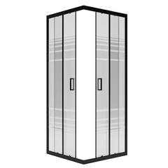 Душевой уголок Метакам Universal черный 90х90х185 см квадрат стекло текстурированное 6 мм (KKS_016528) - фото 9
