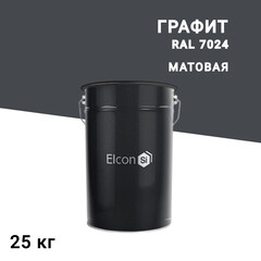 Изображение товара Грунт-эмаль по ржавчине 3в1 Elcon графит RAL 7024 матовая 25 кг