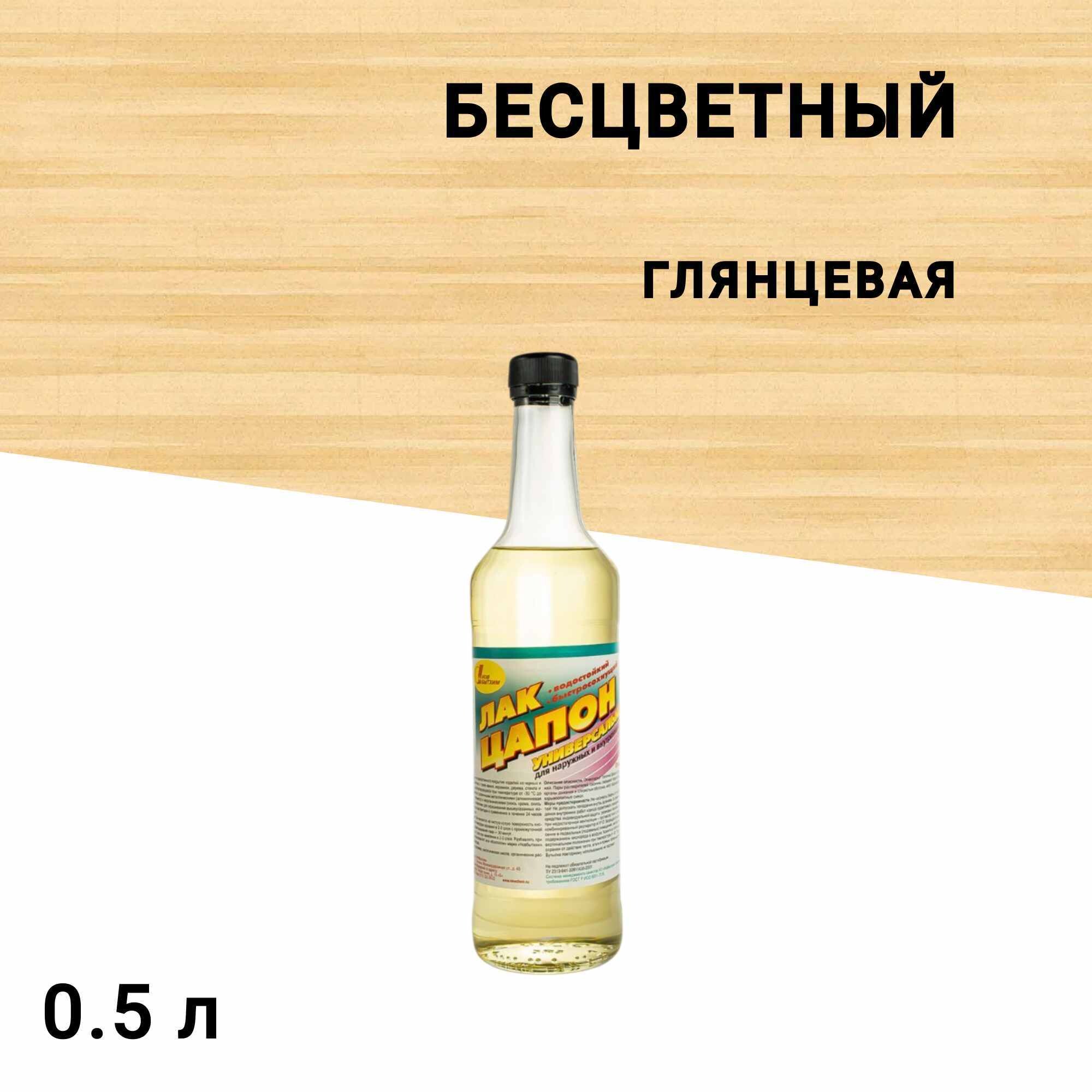 Изображение товара Лак акриловый для наружных работ Новбытхим Цапон бесцветный 0,5 л