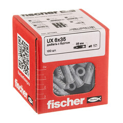 Дюбель универсальный Fischer UX 6x35 мм нейлон с буртом (100 шт.) - фото 3