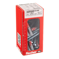 Дюбель универсальный Fischer DuoPower 10x50 мм нейлон с шурупом (25 шт.) - фото 3