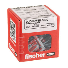 Дюбель универсальный Fischer DuoPower 6x30 мм нейлон с шурупом (50 шт.) - фото 3