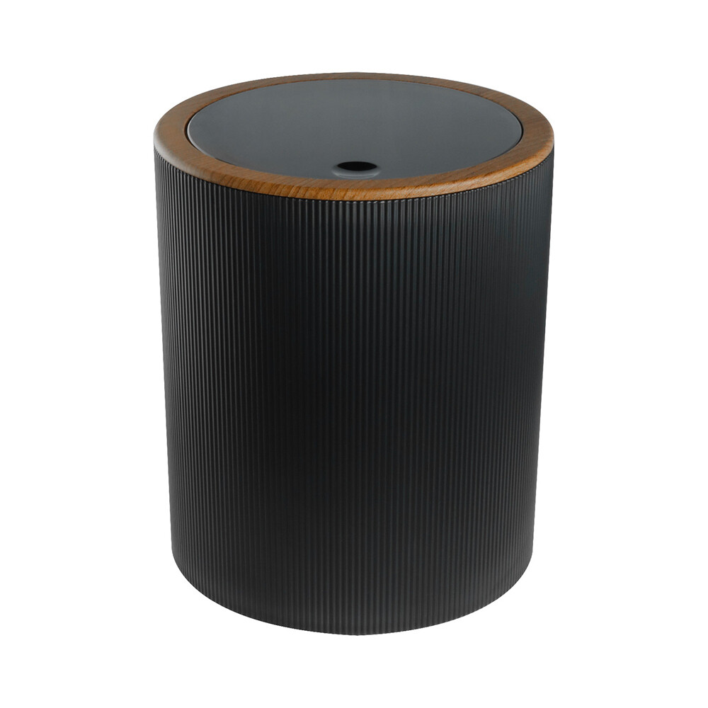 

Ведро для мусора Fixsen Black Boom FX-411-6 с крышкой 5 л пластик черное, Черный