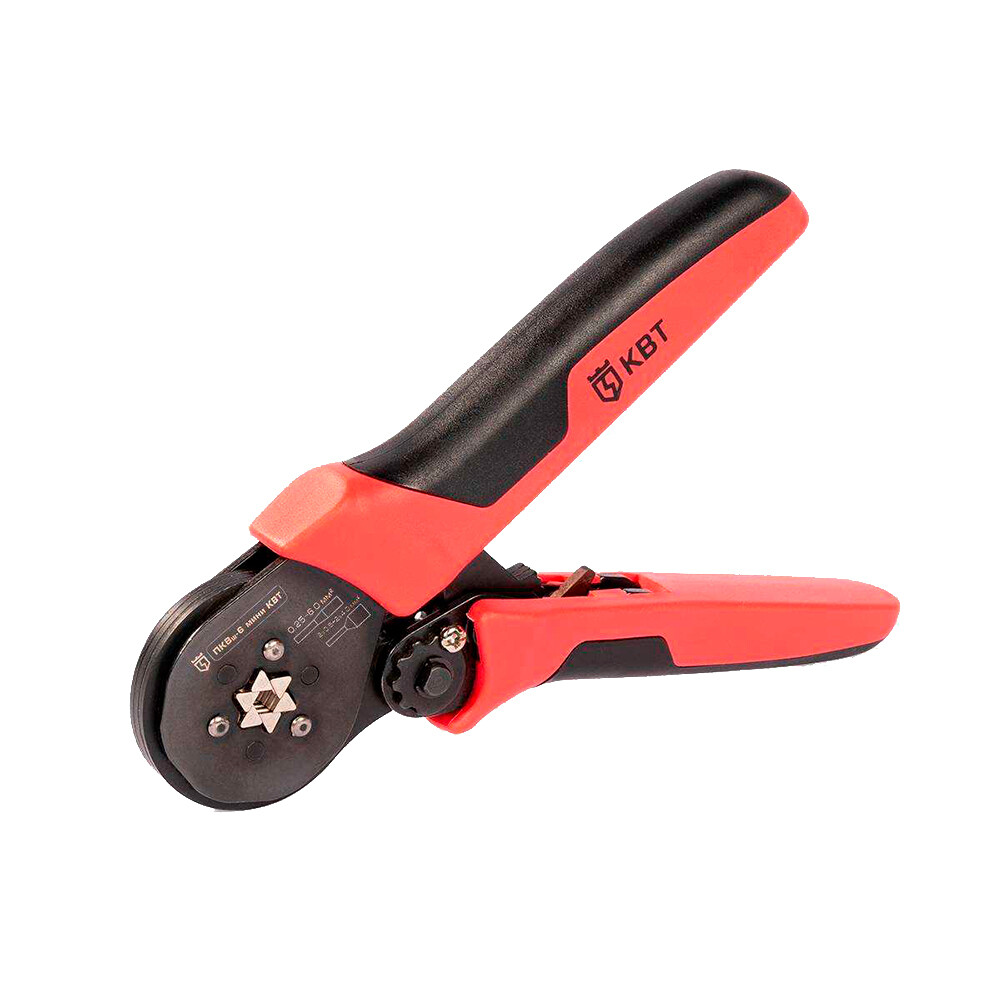 Изображение товара Профессиональные пресс-клещи КВТ ПКВш-6 для втулочных наконечников 0,25-6 кв.мм