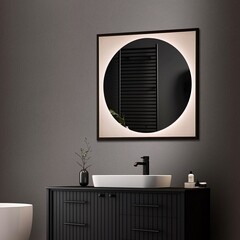 Зеркало с подсветкой прямоугольное 80х80 см бесконтактный сенсор Abber See (AG6117SCRB) - фото 3