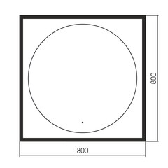 Зеркало с подсветкой прямоугольное 80х80 см бесконтактный сенсор Abber See (AG6117SCRB) - фото 2