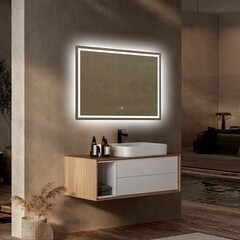 Зеркало с подсветкой прямоугольное 80х60 см с сенсорным включением Abber See (AG6116S) - фото 3