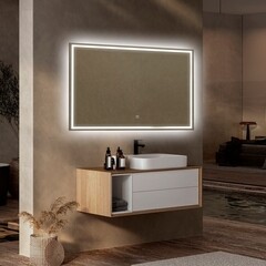 Зеркало с подсветкой прямоугольное 120х80 см с сенсорным включением Abber See (AG6115SL-1.2) - фото 3