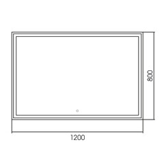 Зеркало с подсветкой прямоугольное 120х80 см с сенсорным включением Abber See (AG6115SL-1.2) - фото 2
