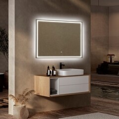 Зеркало с подсветкой прямоугольное 100х80 см с сенсорным включением Abber See (AG6115S-1.0) - фото 3