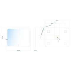Зеркало с подсветкой прямоугольное 100х80 см с сенсорным включением Abber See (AG6109SL-1.0) - фото 4