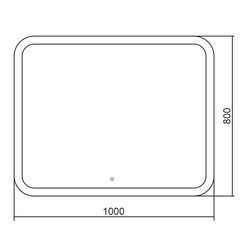 Зеркало с подсветкой прямоугольное 100х80 см с сенсорным включением Abber See (AG6109SL-1.0) - фото 2