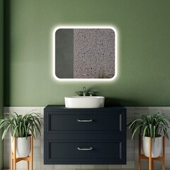 Зеркало с подсветкой прямоугольное 80х68 см с сенсорным включением Abber See (AG6109S-0.8) - фото 3