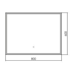 Зеркало с подсветкой прямоугольное 80х60 см с сенсорным включением Abber See (AG6108SL-0.8) - фото 2