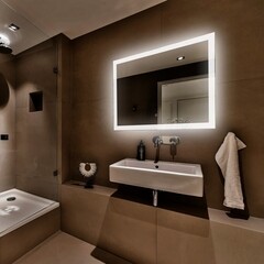 Зеркало с подсветкой прямоугольное 120х80 см с сенсорным включением Abber See (AG6107SXL-1.2) - фото 3