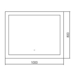 Зеркало с подсветкой прямоугольное 100х80 см с сенсорным включением Abber See (AG6107SL-1.0) - фото 3