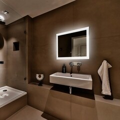 Зеркало с подсветкой прямоугольное 80х60 см с сенсорным включением Abber See (AG6107S-0.8) - фото 2