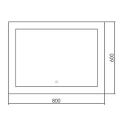 Зеркало с подсветкой прямоугольное 80х60 см с сенсорным включением Abber See (AG6107S-0.8) - фото 3