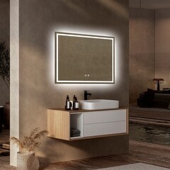 Зеркало с подсветкой прямоугольное 80х60 см с сенсорным включением Abber See (AG6104SP) - фото 3