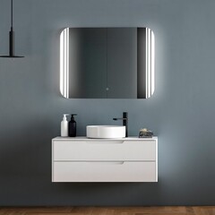 Зеркало с подсветкой прямоугольное 91,5х68,5 см с сенсорным включением Abber See (AG6101S) - фото 2