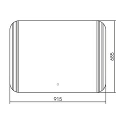Зеркало с подсветкой прямоугольное 91,5х68,5 см с сенсорным включением Abber See (AG6101S) - фото 3