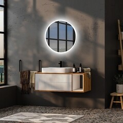 Зеркало с подсветкой круглое 65 см с сенсорным включением Abber Mond (AG6202S-0.65) - фото 2