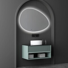 Зеркало с подсветкой фигурное 120х80 см бесконтактный сенсор Abber Kontur (AG6301SCL-1.2) - фото 2