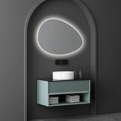 Зеркало с подсветкой фигурное 92х60 см бесконтактный сенсор Abber Kontur (AG6301SC-0.92) - фото 3