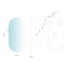 Зеркало с подсветкой овальное 60х120 см с сенсорным включением Abber See (AG6113SMult) - фото 4