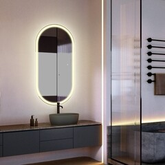 Зеркало с подсветкой овальное 60х120 см с сенсорным включением Abber See (AG6113SMult) - фото 3