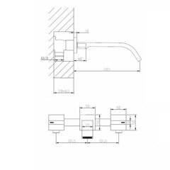Смеситель для раковины встраиваемый Abber Wasserfall двухвентильный сатин (AF8612SP) - фото 2