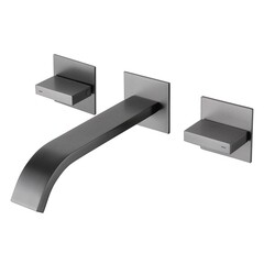 Смеситель для раковины встраиваемый Abber Wasserfall двухвентильный никель (AF8612NG) - фото 1