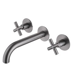 Смеситель для раковины встраиваемый Abber Wasser Kreis двухвентильный никель (AF81121NG) - фото 1