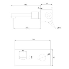 Смеситель для раковины встраиваемый Abber Rund одновентинтильный (прогрессивный) сатин (AF8712SP) - фото 2