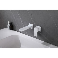 Смеситель для раковины встраиваемый Abber Daheim однорычажный белый матовый (AF8212W) - фото 3